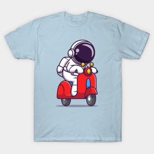 Cute Astronaut Riding Scooter T-Shirt